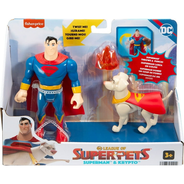 Fisher Price DC League of Super Pets Superman Krypto Figures