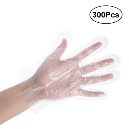 

Tinksky 300pcs/ Pack Disposable Plastic PE Gloves for Home Kitchen Restaurant Cooking Industrial Cleaning