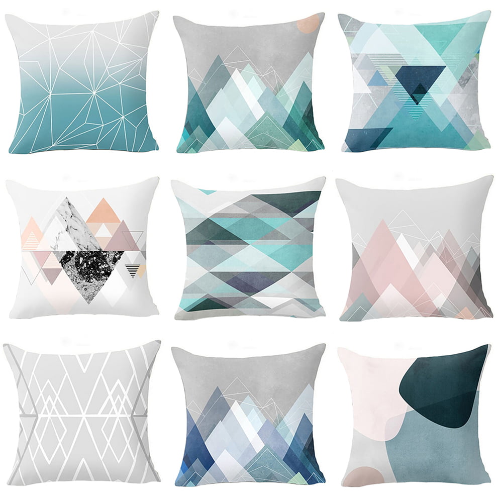 18" Geometric Nordic Grey Pillow Case Throw Waist Cushion Cover Sofa Home Decor