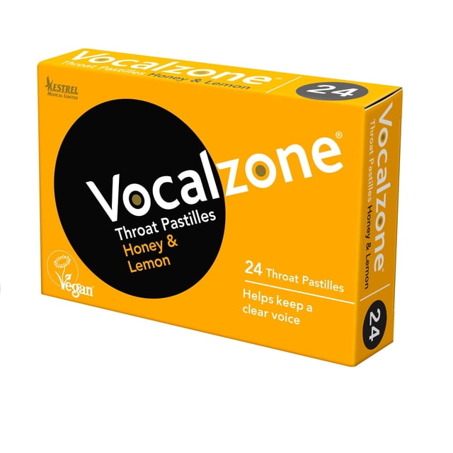 Pastillas para la garganta Vocalzone Honey & Lemon 24 para el dolor de garganta