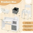 thumbnail image 7 of OLAKIDS Kids Table and Chair Set, Toddler Art Craft Play Wood Activity Desk with Chairs Storage Canvas Bin for Writing Drawing, Children Furniture for Daycare Nursery Boys Girls 3+, 7 of 7