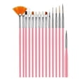 thumbnail image 1 of Pinceles profesionales para uñas pintadas a mano, juego de 15 pinceles para decoración de uñas, pinceles para dibujar, pintar flores, terapia de luz, bolígrafo de diamante con puntos, arte de uñas., 1 of 5