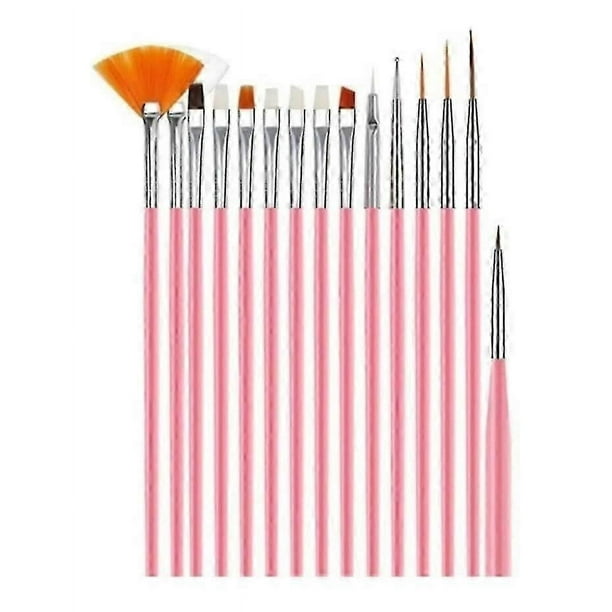 Pinceles profesionales para uñas pintadas a mano, juego de 15 pinceles para decoración de uñas, pinceles para dibujar, pintar flores, terapia de luz, bolígrafo de diamante con puntos, arte de uñas.