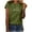Army Green, variant on Odbmxy Green Womens Short Sleeve Crew Neck T-Shirt Print Casual Loose Tops