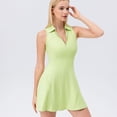 thumbnail image 3 of SWSMCLT Women's Summer Dress V Neck Sundress Tennis Stretchy High Waist Dresses Fitted Fall Athletic Green 6-8, 3 of 5
