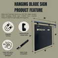 thumbnail image 3 of Metal Hanging Wall Blade Double Sided Sign, Modern Minimalist Storefront Business Display Cafe Flag Sign w/Metal Magnetic Plate (Black Frame/Black Board), 3 of 6