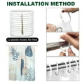 thumbnail image 3 of Blue Polyester Floral Shower Curtain  Modern Watercolor Pattern with 12 Hooks  72” x 72”, 3 of 10