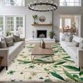 thumbnail image 3 of Rectangle Area Rugs 5 x 7 Ft, St Patrick's Day Non-Slip Residential Carpet, Spring Leaves Green Flowers Plants Beige Indoor Crawling Mats Runner Rugs for Living Room/Dining Room/Bedroom, 3 of 8