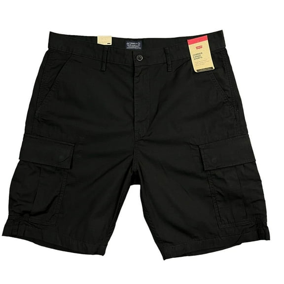 Levi's Men's Cargo Shorts Size 33x10 (Waist 35") Solid Black Cotton Relgular Fit
