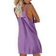 thumbnail image 5 of Summer Saving Wycnly Clearance Womens Jumpsuits Casual Summer Pocket Loose Baggy Spaghetti Strap Jumpsuits Overalls Trendy Solid Round Neck Sleeveless Short Rompers for Women, 5 of 7