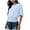 bleu, variante sur T-shirt Décontracté Surdimensionné à Manches Courtes Col Rond Smocké Couleur Unie Coupe Ample