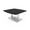 Black Cypress w/Silver Base, variant on 4Ft Boat Shaped Coffee Table Double Post Metal Base Low Side Table
