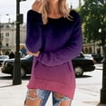 thumbnail image 2 of YEJIMAN Winter Clothing for Women Casual Solid Long Sleeve Jumper Sweaters Blouse Sweaters for Women Dark Purple, 2 of 5