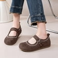 thumbnail image 2 of Shrysg Women's Mary Janes Ballet Flats Shoes with Double Buckle Straps Breathable Faux Leather Round Toe Casual Outdoor Walking Shoes Brown, 2 of 6