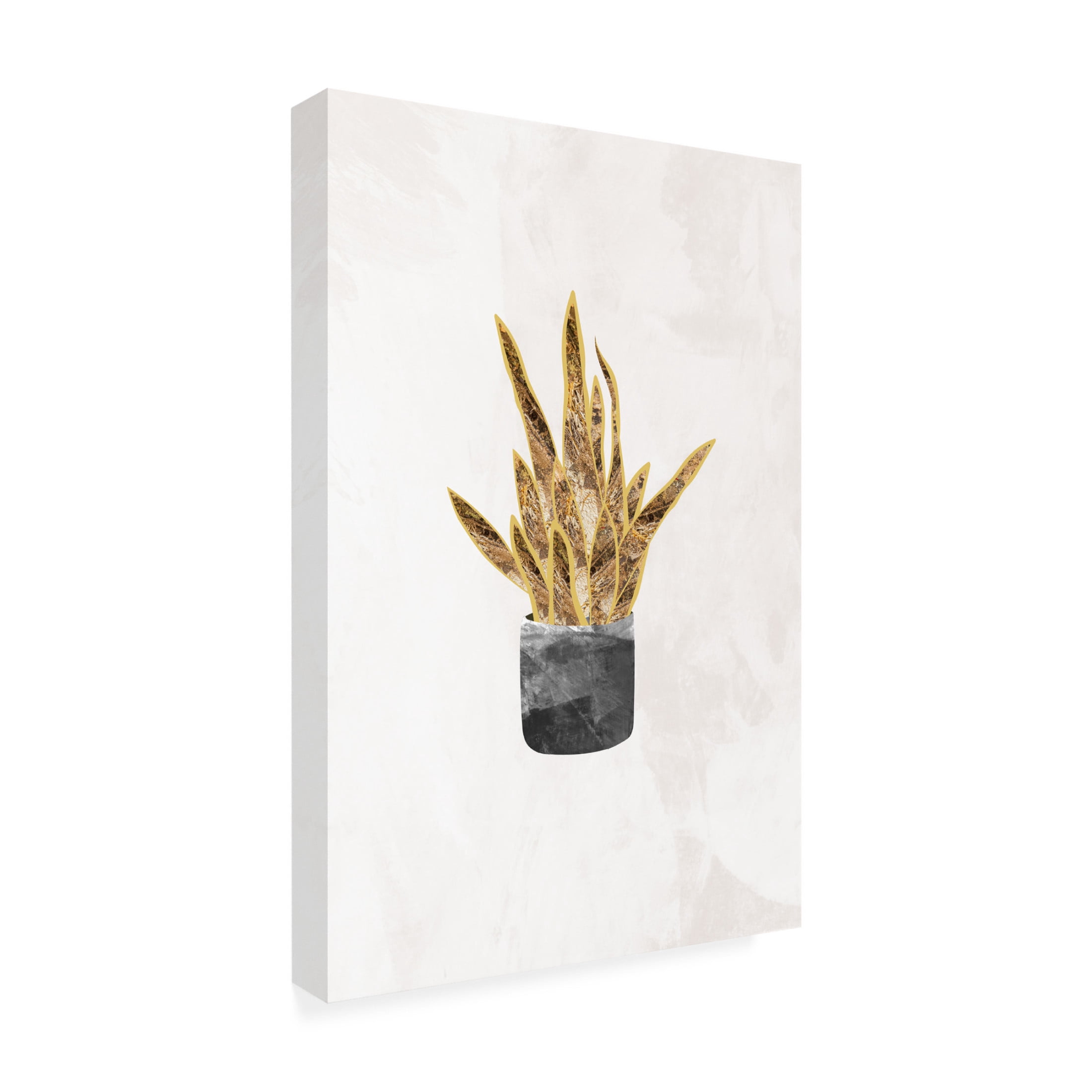 Trademark Fine Art Sarah Manovski Black and gold house plant 1 Canvas Wall Art