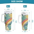 thumbnail image 6 of Yayeee 30oz Stainless Steel Tumbler with Straw and Handle Double-Wall Insulated Travel Water Bottle, Retro Beige Rainbow, 6 of 8