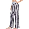 thumbnail image 2 of FREEAMG Women Pajama Pants Lounge Pants Long Stretch Comfy Sleepwear Ethnic Stripes, 2 of 7