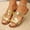Gold, variant on Women's Flat Slide Sandals Open Toe Crisscross Strap Casual Spring/Summer Shoes with Non Slip Comfortable Sandals for Women Plus Size Available