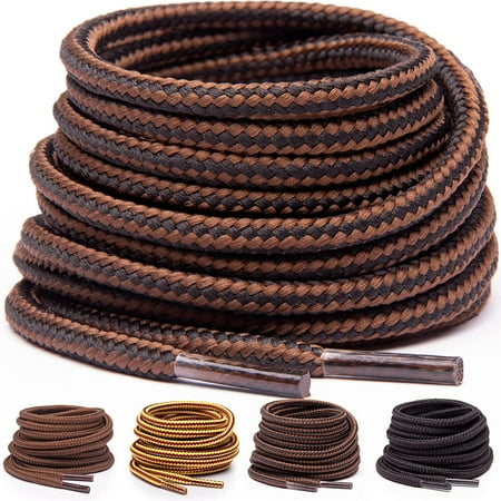 

Miscly Round Boot Laces [2 Pair] Heavy Duty and Durable Shoelaces for Boots Work Boots & Hiking Shoes