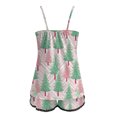 thumbnail image 5 of XIAONU Womens Pajamas Set Christmas Tree Print Festive Loungewear Set Loose Fit Spaghetti Top And Elastic Waist Shorts Sleepwear, 5 of 5