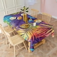 thumbnail image 3 of Colorful Tropical Leaf Pattern Rectangle Tablecloth 60"x102",Waterproof Polyester Rectangle Table Cloth, Wipeable Spillproof Polyester Tablecloth for Dining, Camping, Indoor and Outdoor, 3 of 6