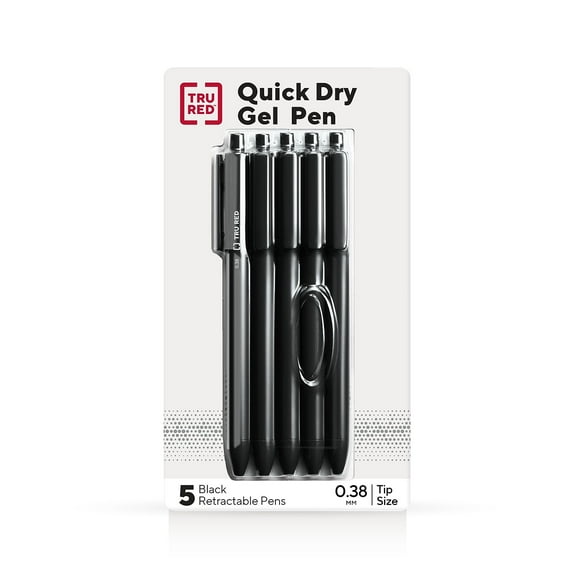 Staples TRU RED Retractable Quick Dry Gel Pen Extra Fine Point TR56951