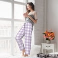 thumbnail image 4 of Uemuo Purple Checkboard Pattern Women's Wide Leg Palazzo Lounge Pants with Pockets Light Weight Loose Comfy Casual Pajama Pants-XX-Large, 4 of 9