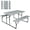 Gray, variant on Indoor Outdoor Folding Picnic Table Bench Set with Wood Like Texture 54 Inch Portable Camping Dining Table for Patio Backyard