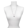 thumbnail image 3 of Delight Jewelry Silvertone Trumpeter Angel - Oval Seal Silvertone Dream Big Pendant Necklace, 25", 3 of 4