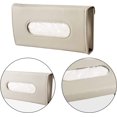 thumbnail image 3 of Caja de pañuelos JanHm para visera de coche soporte multifuncional cuero PU blanco crema, 3 of 5