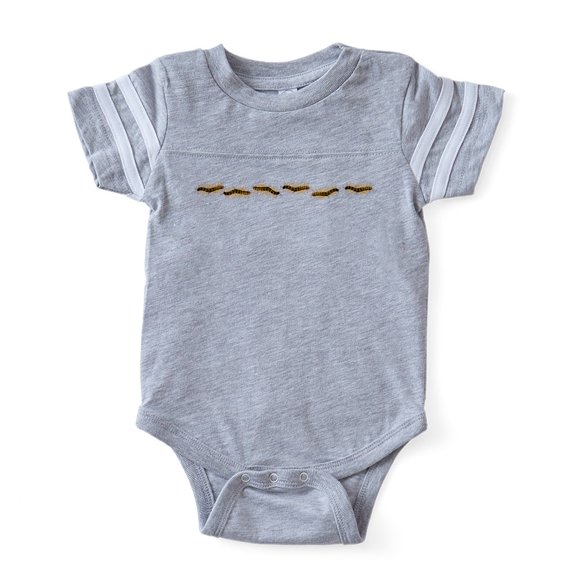 CafePress - Tr_Caterpillar Row - Cute Infant Baby Football Bodysuit
