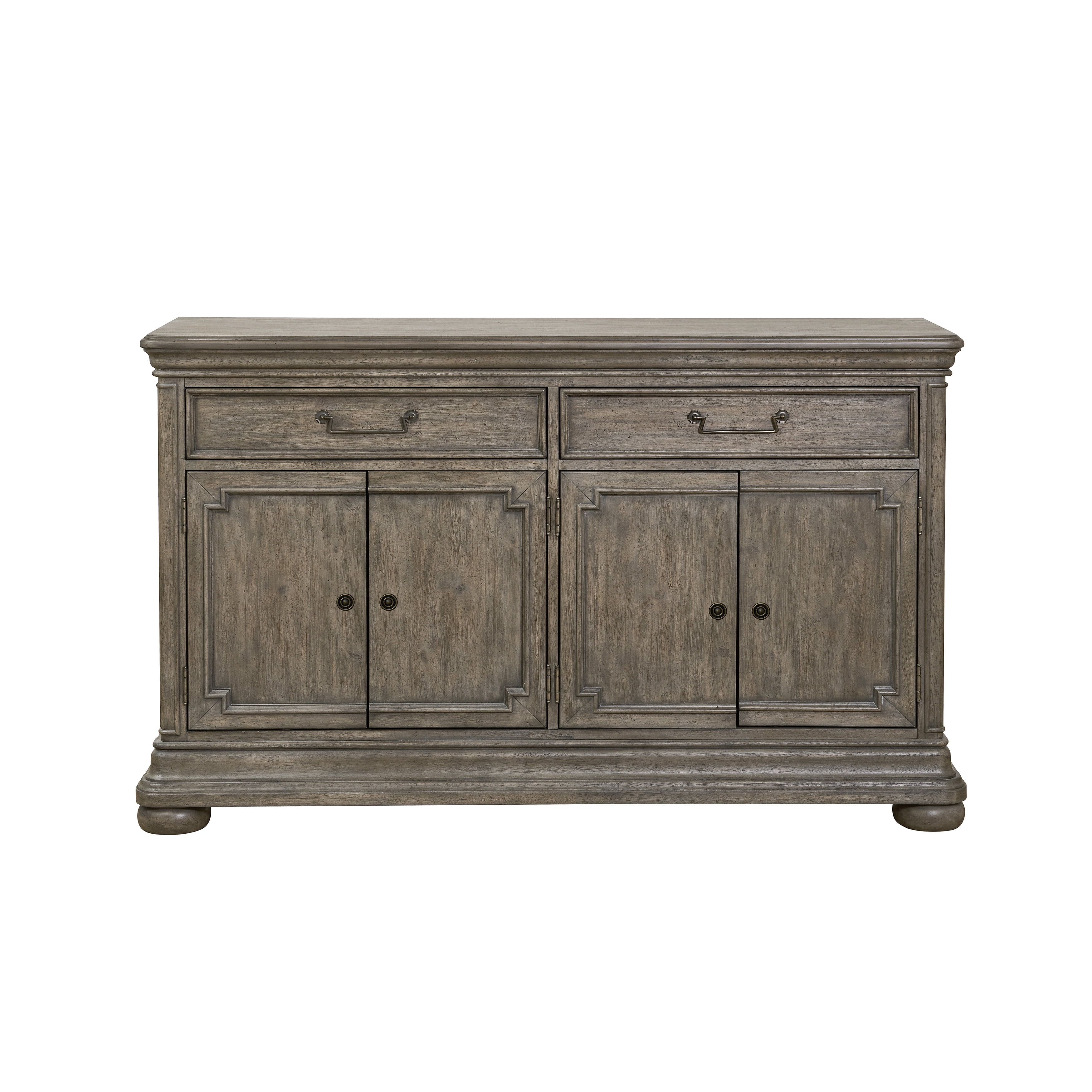 HomeFare Traditional 4 Door 2 Drawer Server Buffet Side Board Gray ...