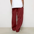 thumbnail image 4 of Baggy Sweatpants Men,Wide Leg Drawstring Sweatpants Joggers Loose Lounge Sweat Pants with Pockets Wine XL, 4 of 7