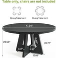 thumbnail image 2 of Tribesigns Farmhouse Dining Table, 47 Inch Round Dinner Table for 4, 2 of 5