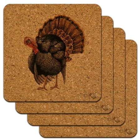 

Tom the Awesome Wild Turkey Low Profile Novelty Cork Coaster Set