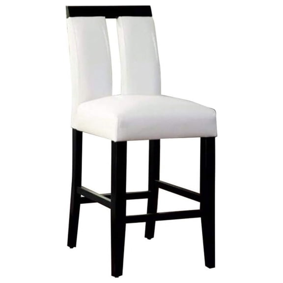 Maykoosh II Nordic Haven Keyhole Counter Height Chair Set of 2 - Padded Leatherette, Black Finish, Formaldehyde-Free, 41"H x 23.25"W x 18.5"D, 19.35 lbs