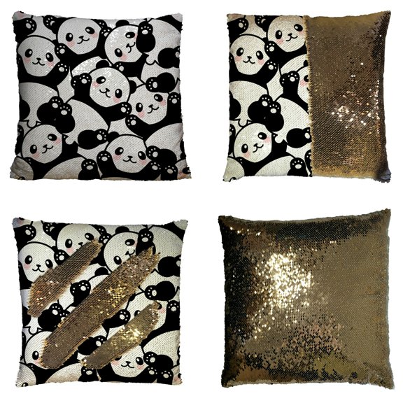 ECZJNT Cute Panda Pillow Case Home Decor Cushion Cover 16x16 Inch