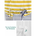 thumbnail image 3 of Yellow Striped Tie Up Curtains for Windows 54 Inch Length Balloon Curtains Kitchen Adjustable Balloon Window Shade Navy Blue Nautical Anchor Geometric Tie Up Valance Bathroom Curtain Window 42"x54", 3 of 6