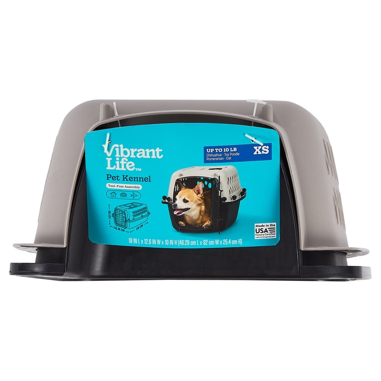 Vibrant Life Extra Small Plastic Hard-Sided Pet Carrier, Black and