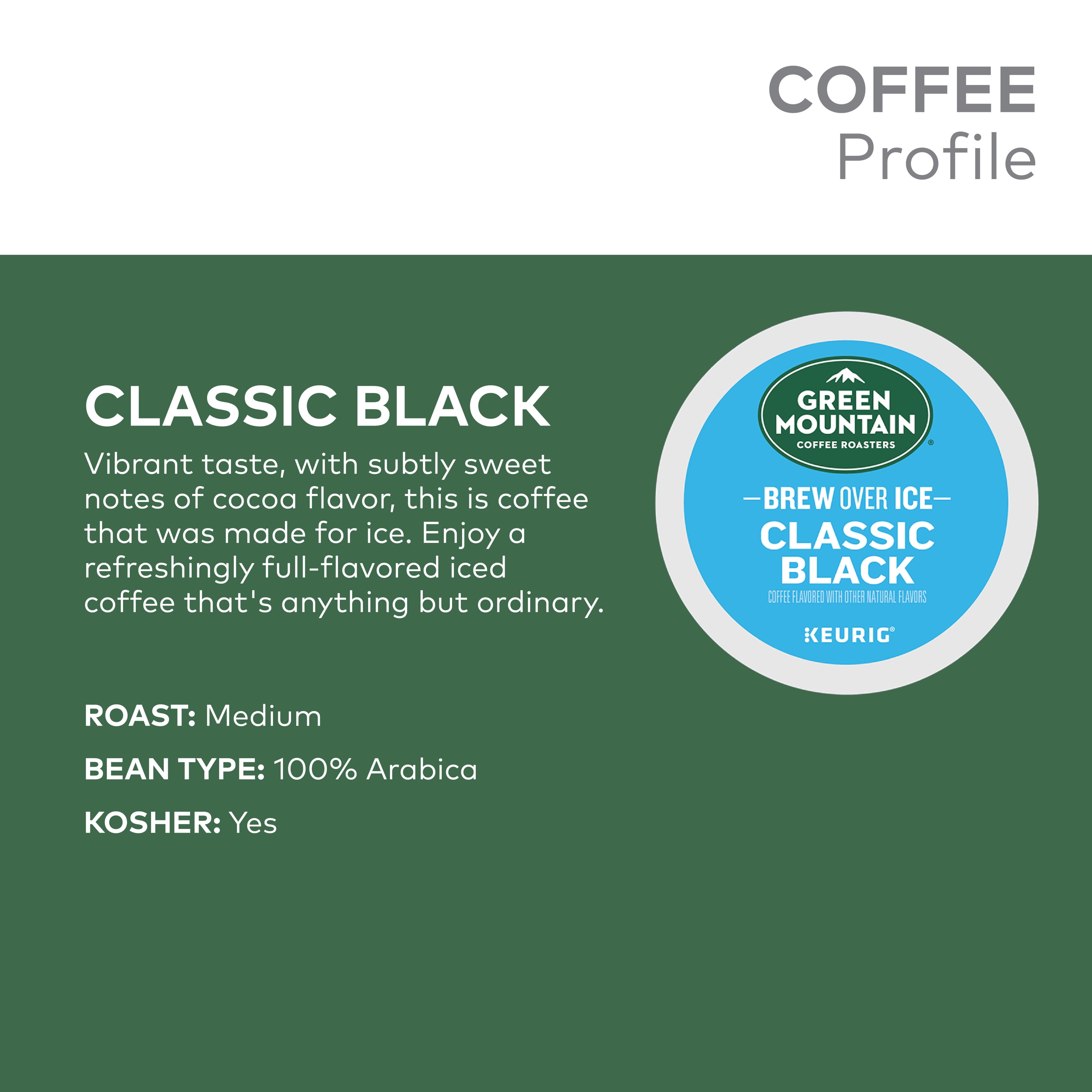 Green Mountain - Brandclub - Green Mountain Coffee Roasters Brew Over Ice  Classic Black, Single Serve Keurig K-Cup Pods, Medium Roast Iced Coffee, 24  Ct