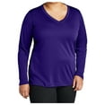 thumbnail image 2 of Yellow Rooster Women's Long Sleeve PosiCharge Competitor V-Neck Tee Purple M, 2 of 7