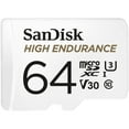 thumbnail image 2 of SanDisk 64GB High Endurance microSDHC C10, U3, V30, 4k UHD Memory Card with Adapter (SDSQQNR-064G-GN6IA), 2 of 2