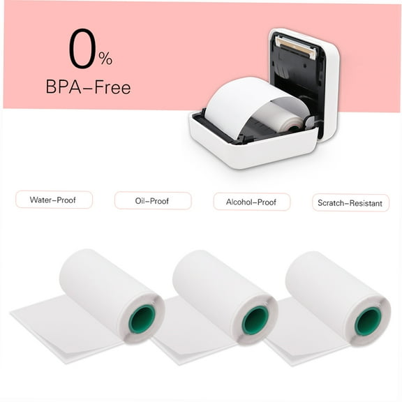 -2 Thermal Paper,Thermal Labels 10-year Thermal Printer Of / 2.2 * Adhesive Sticker Labels Rolls Thermal Paper Roll 2.2*1.2in Sticky Thermal Paper Preservation Sticky Thermal 30mm / 2.2 Qahm