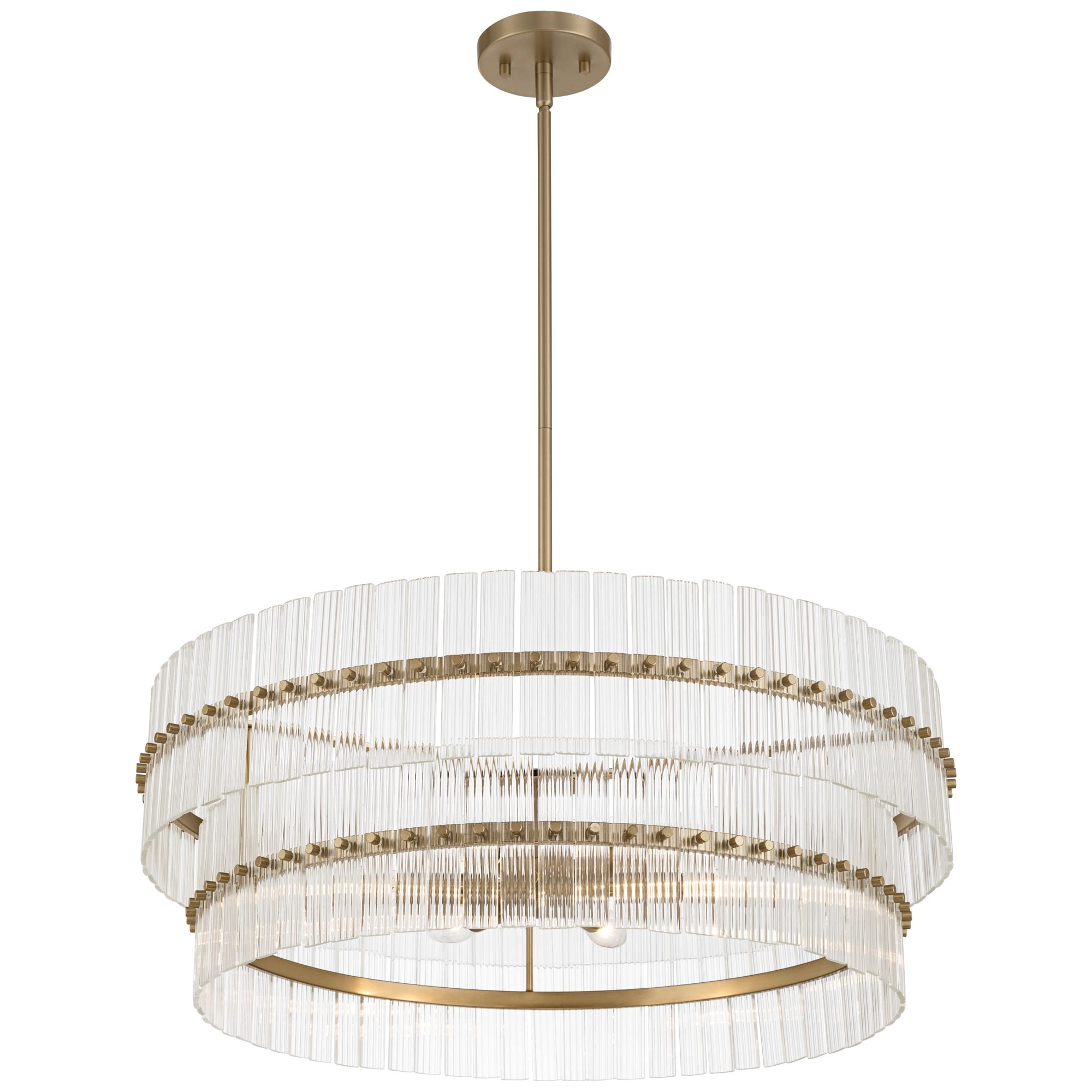 Possini Euro Design Possini Euro Emerson 26"W Matte Brass Glass 6-Light Tiered Chandelier