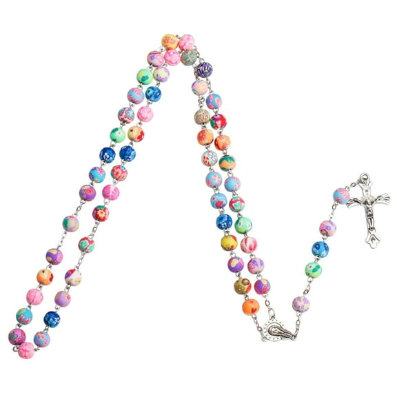 Christian Catholic Religious Rosary Necklace Cross Pendant Rosary Chain Jewelry