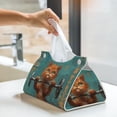 thumbnail image 5 of Tissue Box Cover, Strong Kitten Lifting Weights Rectangular Leather Tissue Holder - Tissue Case Facial Paper Organizer for Bathroom, Vanity Countertop, Tabletop, Car, Napkin, 5 of 6