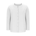thumbnail image 4 of Weiqiqre Spring+Tops+for+Women Casual Long Sleeve Button Down V Neck Denim Shaket Shirts Loose Blouse Top, 4 of 4