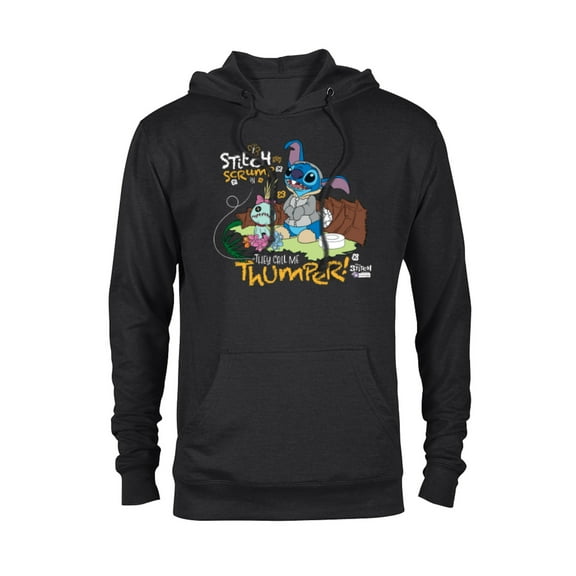 Disney 100 Stitch in Costume Bambi They Call Me Thumper - Pullover Hoodie for Adults - Customized-Black