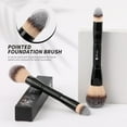 thumbnail image 5 of Makeup Brushes Duo End Foundation Contour Powder and Buffer Brush Bronzer Double Makeup Brush Set 2Pcs black, 5 of 22