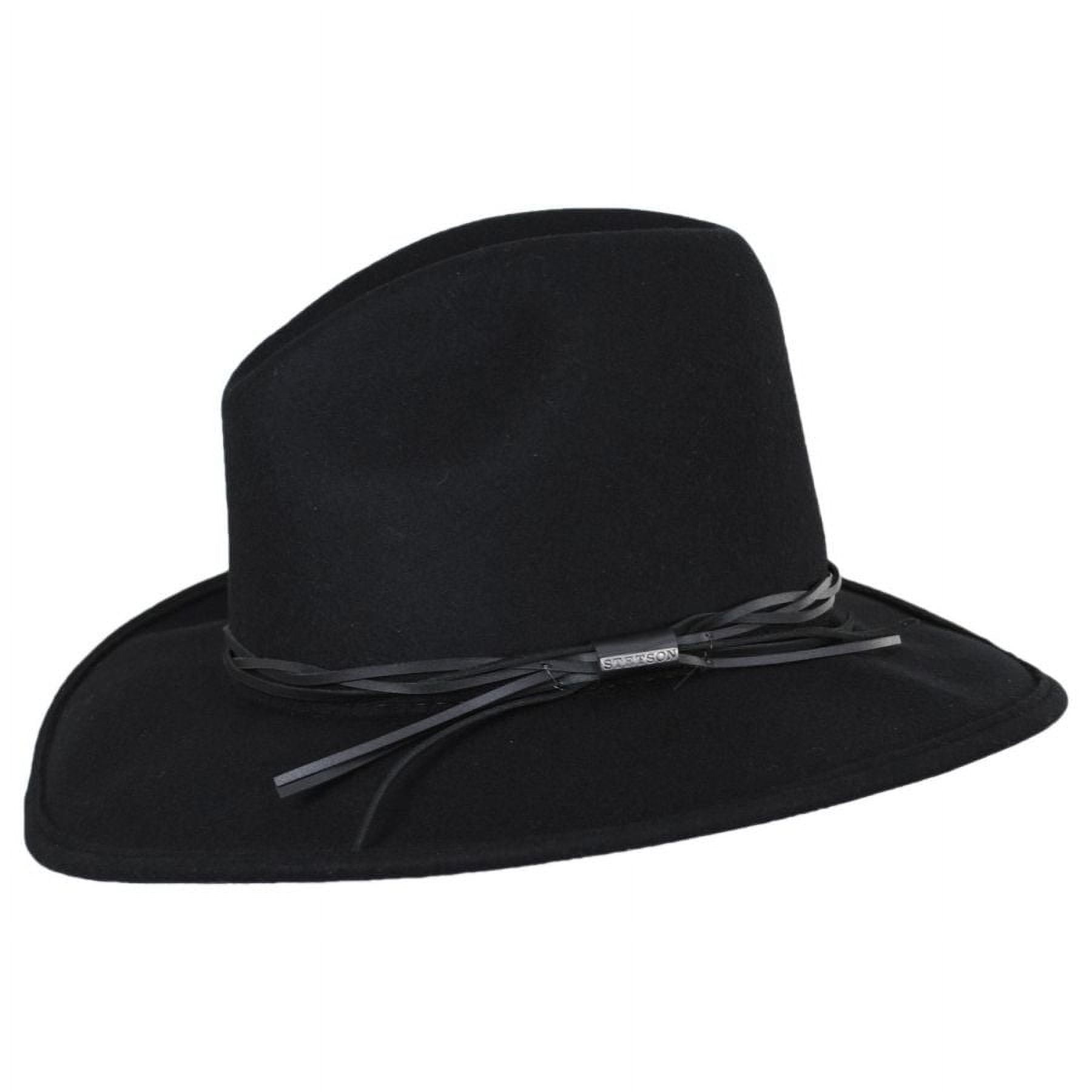 Stetson Men's Gus Soft Wool Crushable Outdoor Hat (Black, Medium)